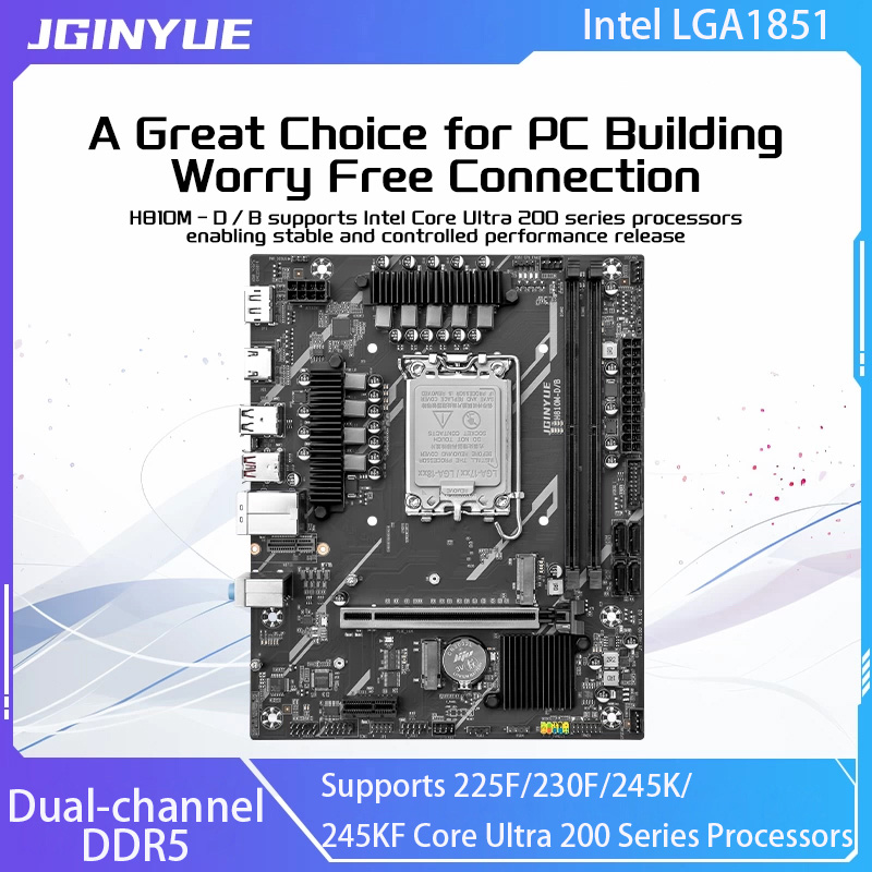 Ddr5 64Gb - JGINYUE H810 마더보드 인텔 LGA1851 듀얼